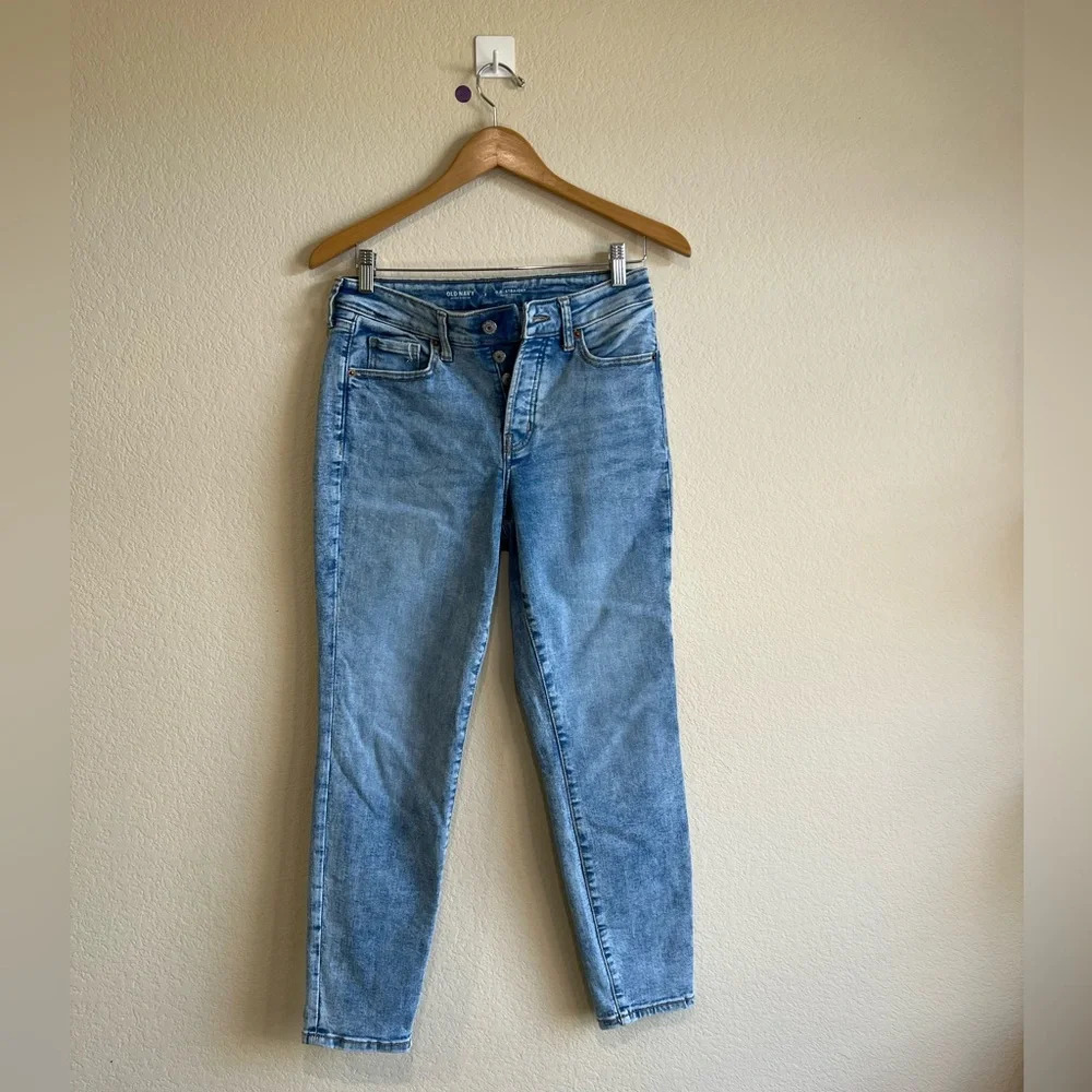 Old navy‎ extra strength high rise straight blue jeans ankle length size 2